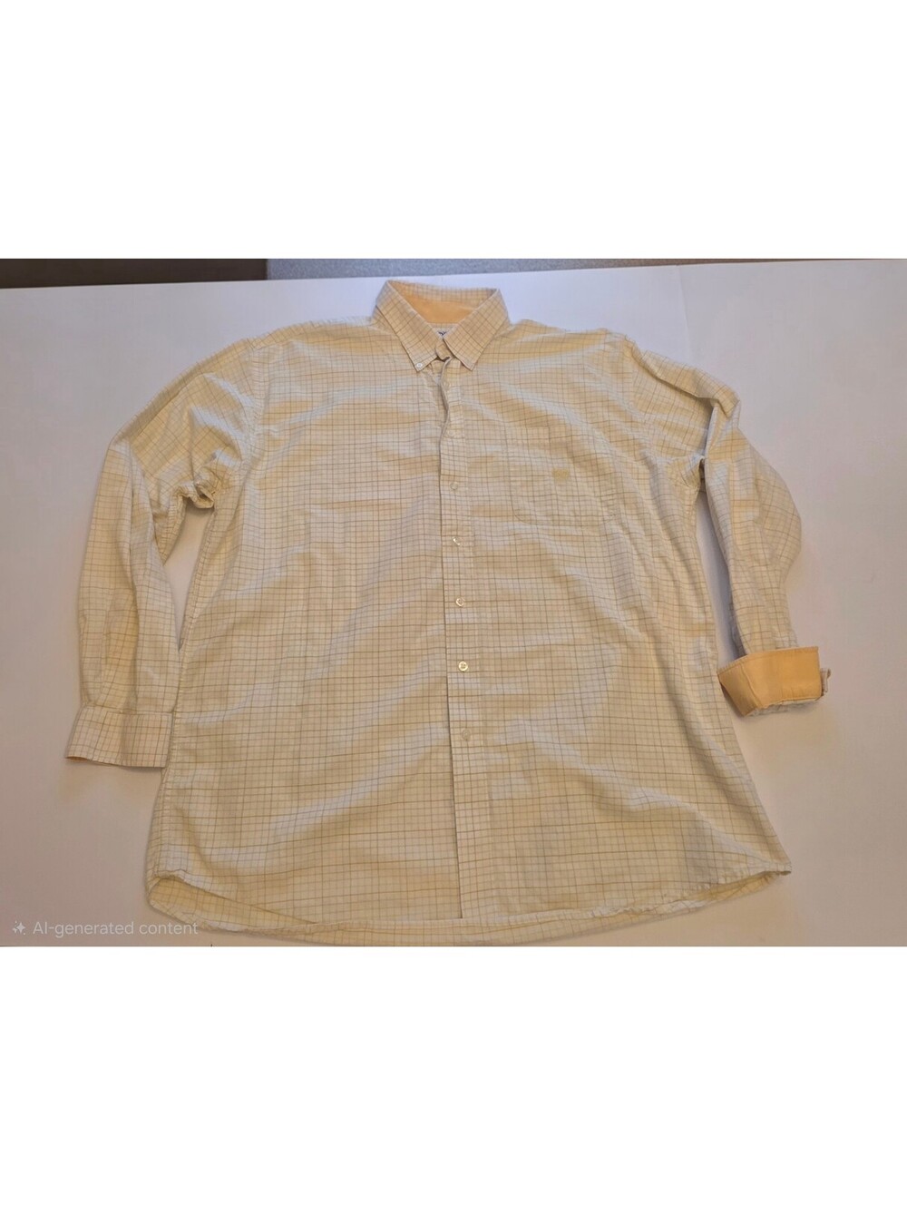 Cinch XXL Men's Long Sleeve Button-Up Shirt Yellow Check Pattern